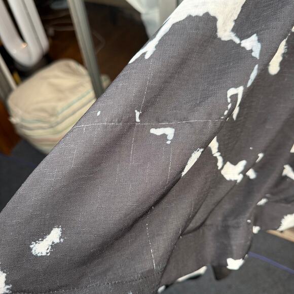 L'ATISTE BY AMY 1X Cut Out Mini Dress w/Balloon Sleeves Black & White Tie Dye - Picture 7 of 13